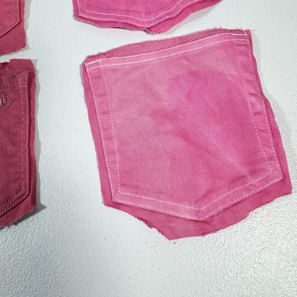 Denim Pockets For Crafts Pink 17 Pairs